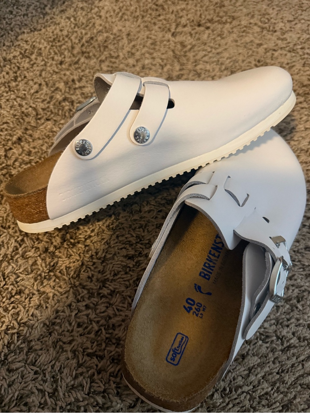 Birkenstock White Boston Clog - Comfortable Slip-On Shoe